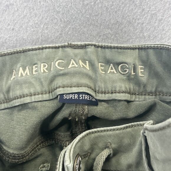American Eagle Cargo Pants Womens Size 2 Green Super Stretch High Rise Jegging - Picture 10 of 12